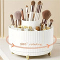 360° Rotating Makeup Brush Holder 5 Slot Cosmetic Organizer for Nail Polishes Skincare Perfumes Desktop Vanity Storage Bathroom