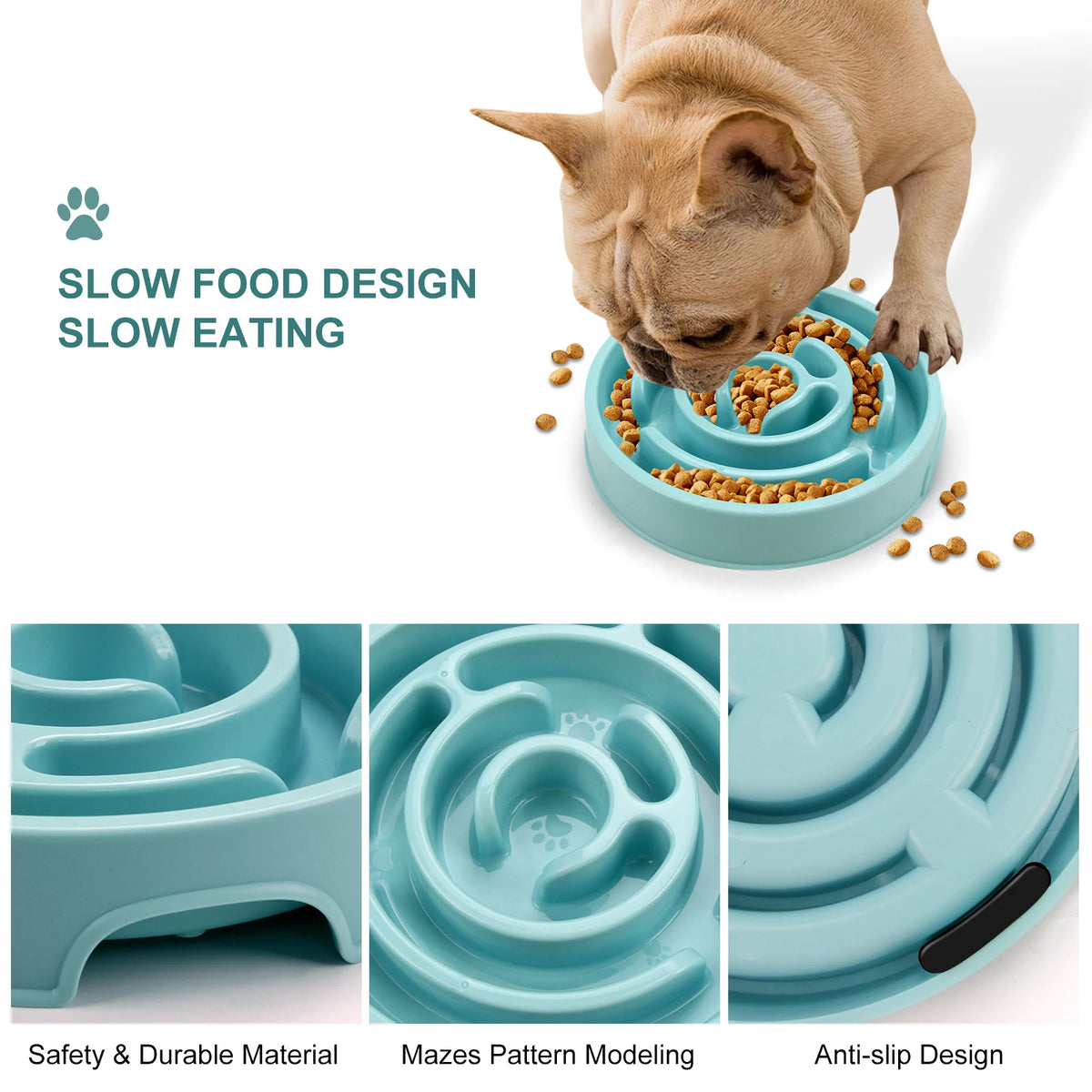 Gamelle anti-glouton pour chien – Bol à alimentation lente