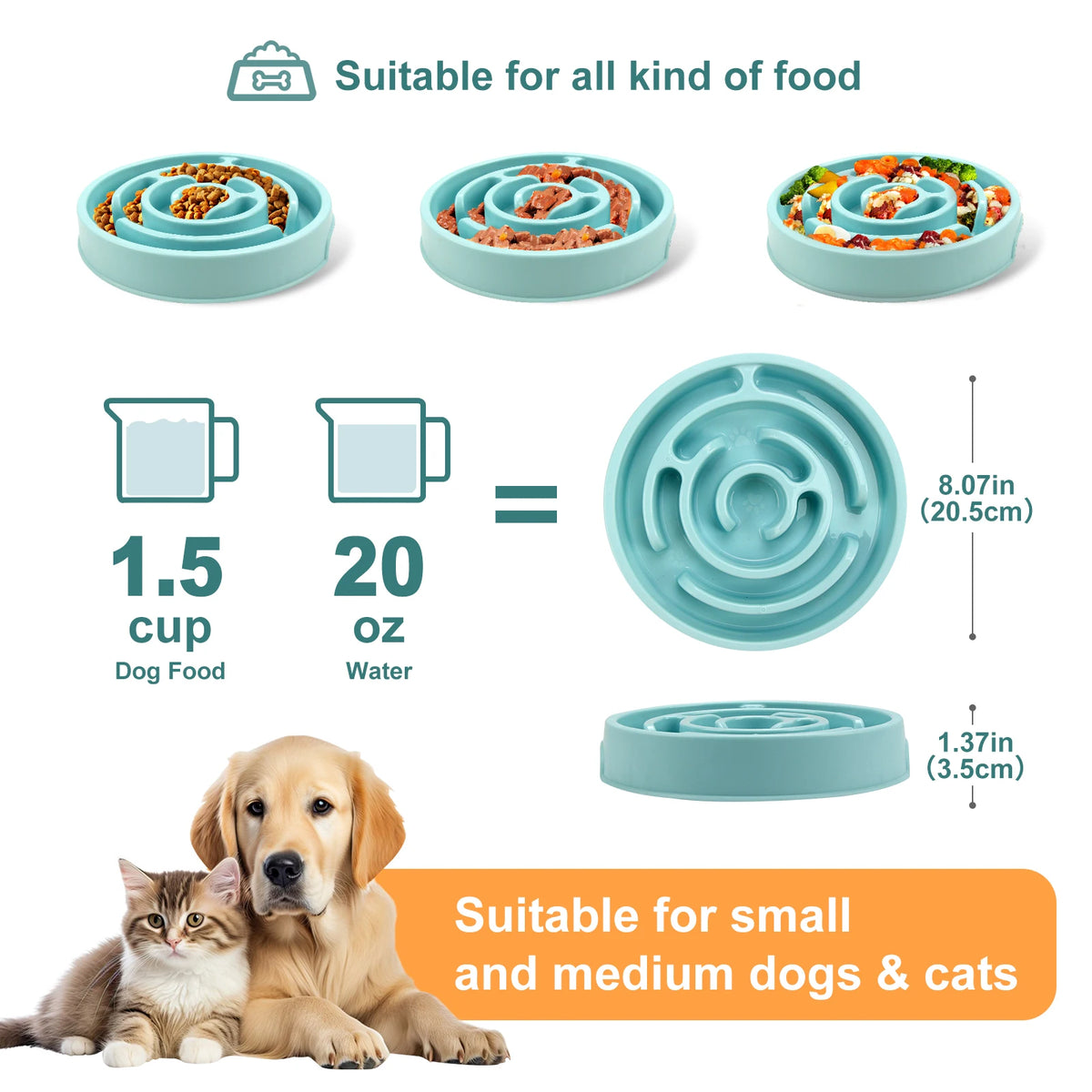 Gamelle anti-glouton pour chien – Bol à alimentation lente