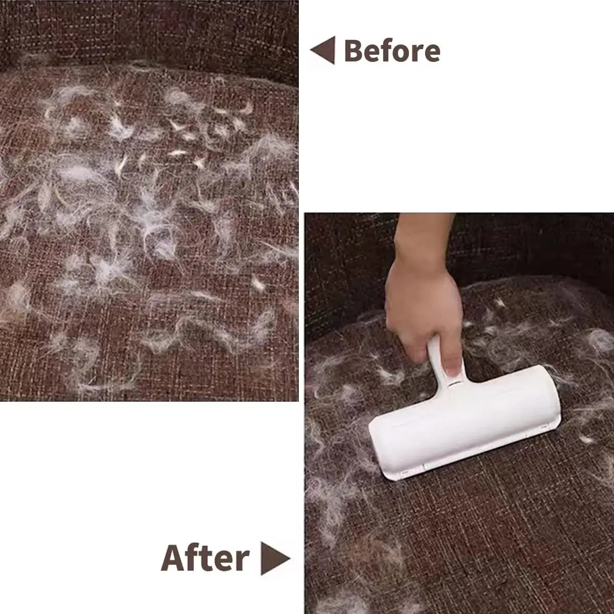 Rouleau anti-poils pour chiens et chats avec base autonettoyante.