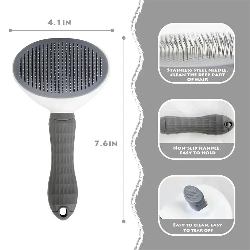 Brosse autonettoyante pour chien et chat – Anti-poils