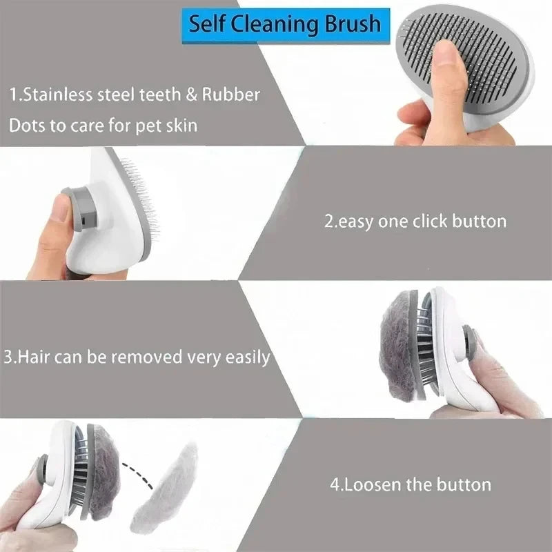 Brosse autonettoyante pour chien et chat – Anti-poils